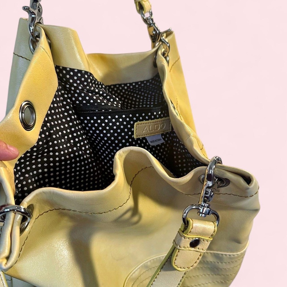 ALDO yellow leather‎ bucket bag 💛 Buttery yellow leather